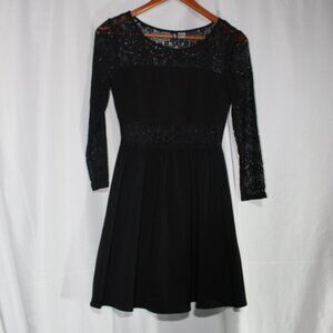 H&M Black Lace Long Sleeve Mini Dress